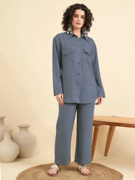 Miss Rezanna Grey Embroidery Co-Ord Set